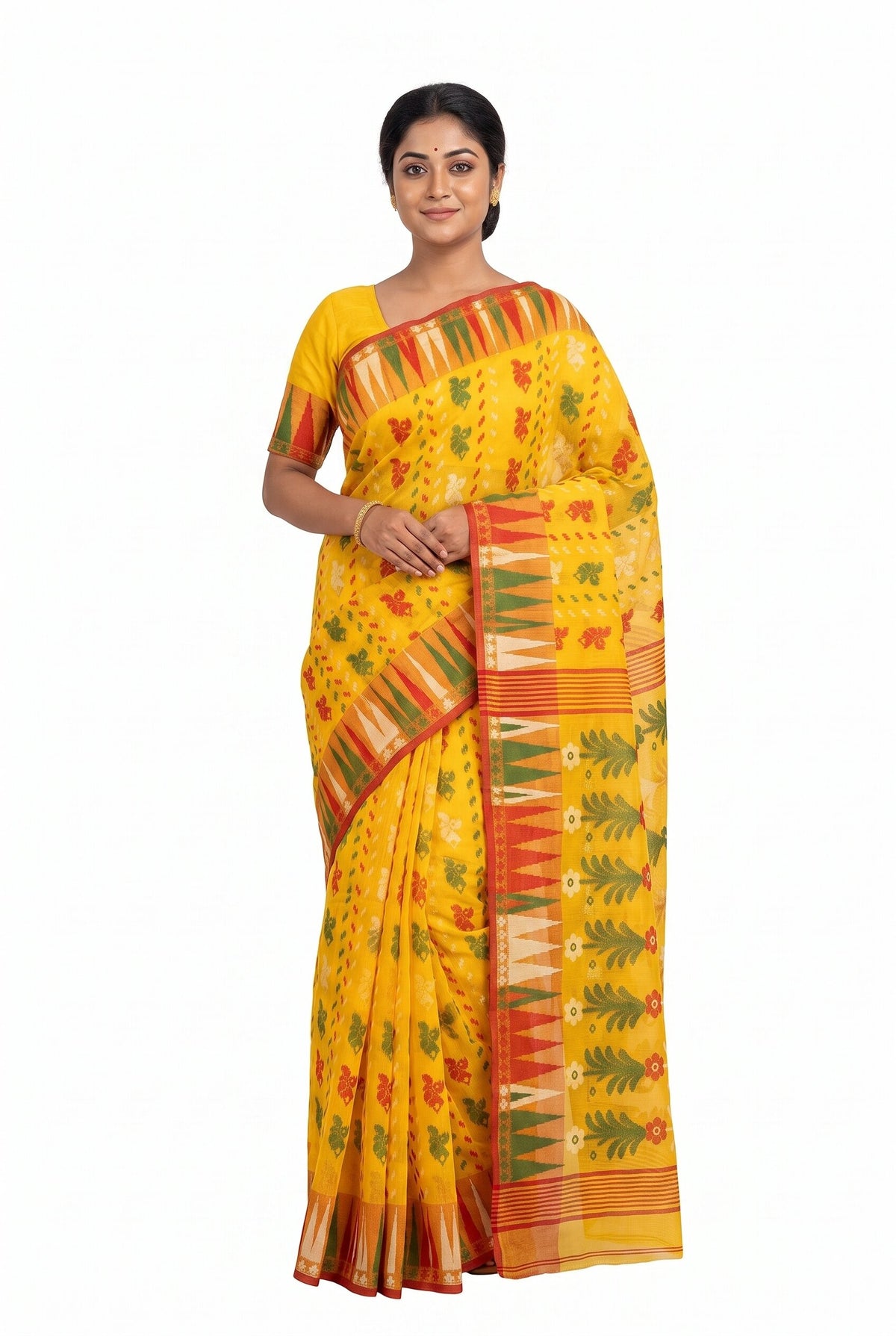 Pradip Fabrics Woven Jamdani Silk Blend Saree