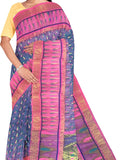 Pradip Fabrics Applique Tant Silk Blend Saree 