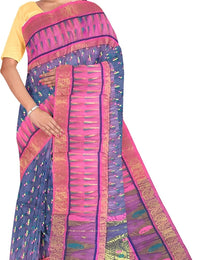 Pradip Fabrics Applique Tant Silk Blend Saree 