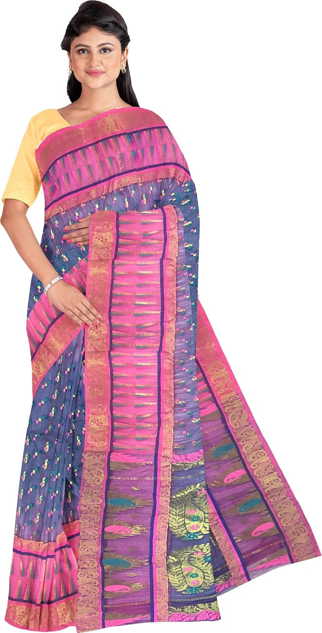 Pradip Fabrics Applique Tant Silk Blend Saree