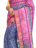Pradip Fabrics Applique Tant Silk Blend Saree 