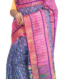 Pradip Fabrics Applique Tant Silk Blend Saree 