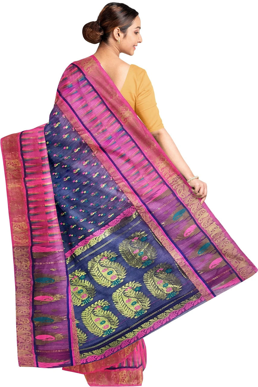 Pradip Fabrics Applique Tant Silk Blend Saree 