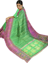Pradip Fabrics Applique Tant Silk Blend Saree 