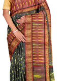 Pradip Fabrics Applique Tant Silk Blend Saree 