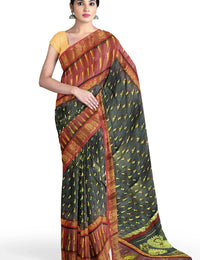 Pradip Fabrics Applique Tant Silk Blend Saree 