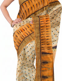 Pradip Fabrics Applique Tant Silk Blend Saree 
