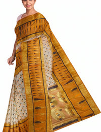 Pradip Fabrics Applique Tant Silk Blend Saree 
