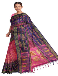 Pradip Fabrics Applique Tant Silk Blend Saree 