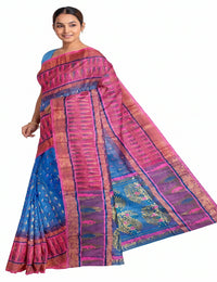 Pradip Fabrics Applique Tant Silk Blend Saree 