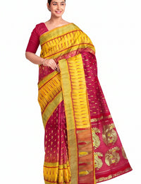 Pradip Fabrics Applique Tant Silk Blend Saree 