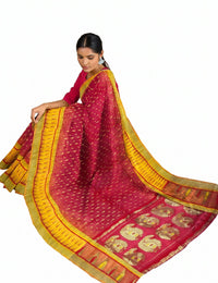 Pradip Fabrics Applique Tant Silk Blend Saree 