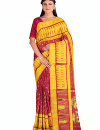 Pradip Fabrics Applique Tant Silk Blend Saree 