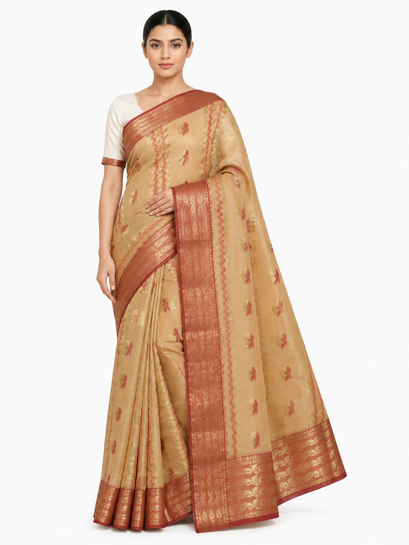 Pradip Fabrics Ethnic Women's Tant Cotton Saree