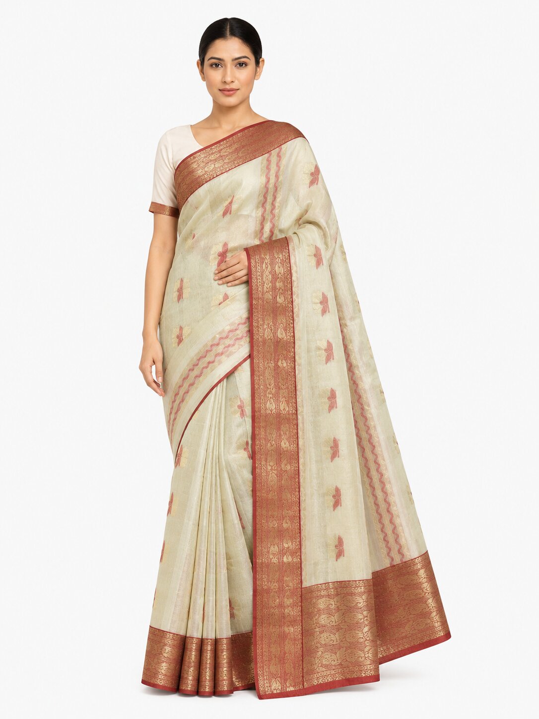 Pradip Fabrics Ethnic Women's Tant Cotton Saree