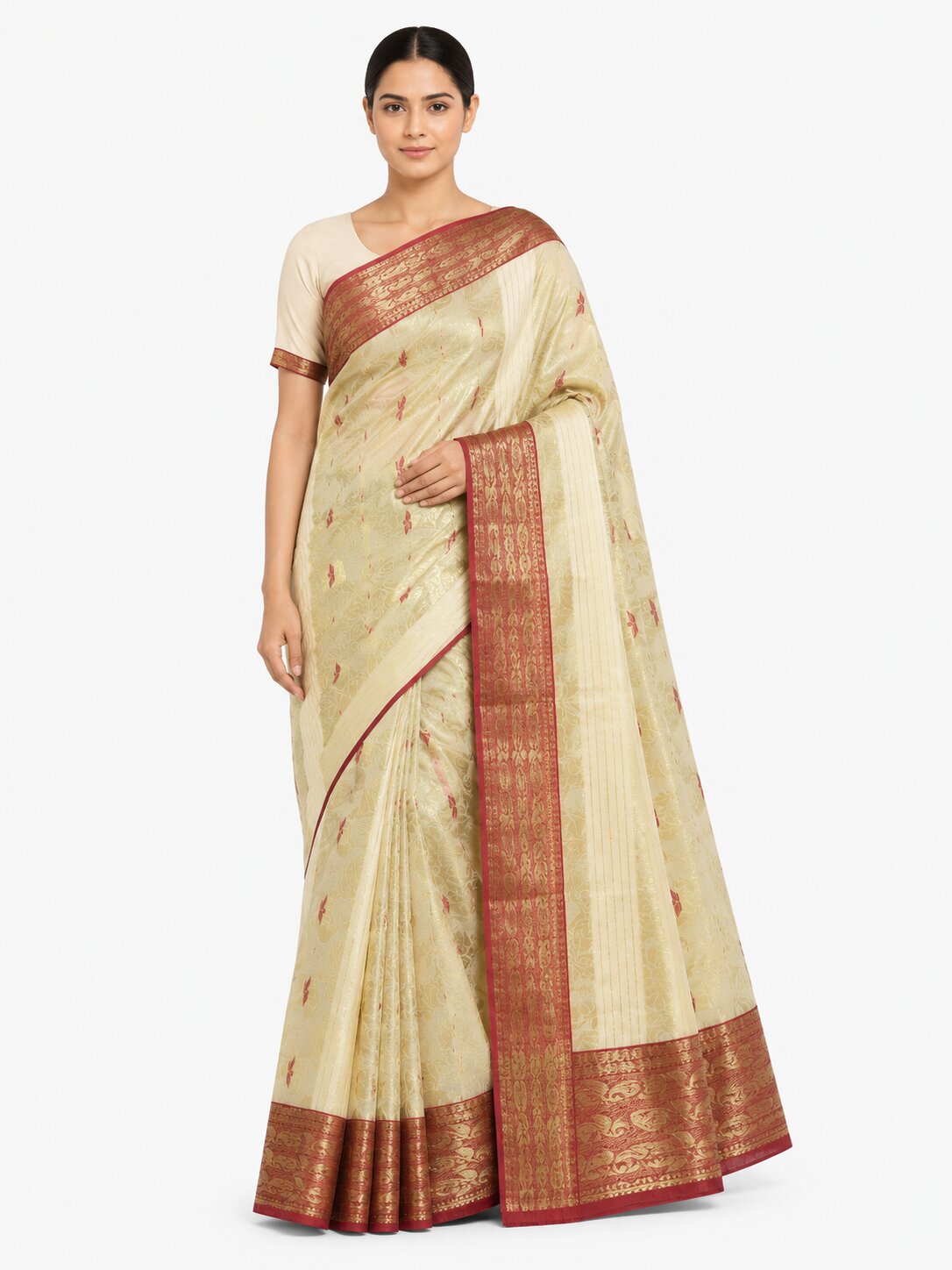 Pradip Fabrics Ethnic Women's Tant Cotton Saree