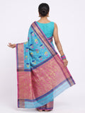 Pradip Fabrics Woven Tant Silk Blend Saree