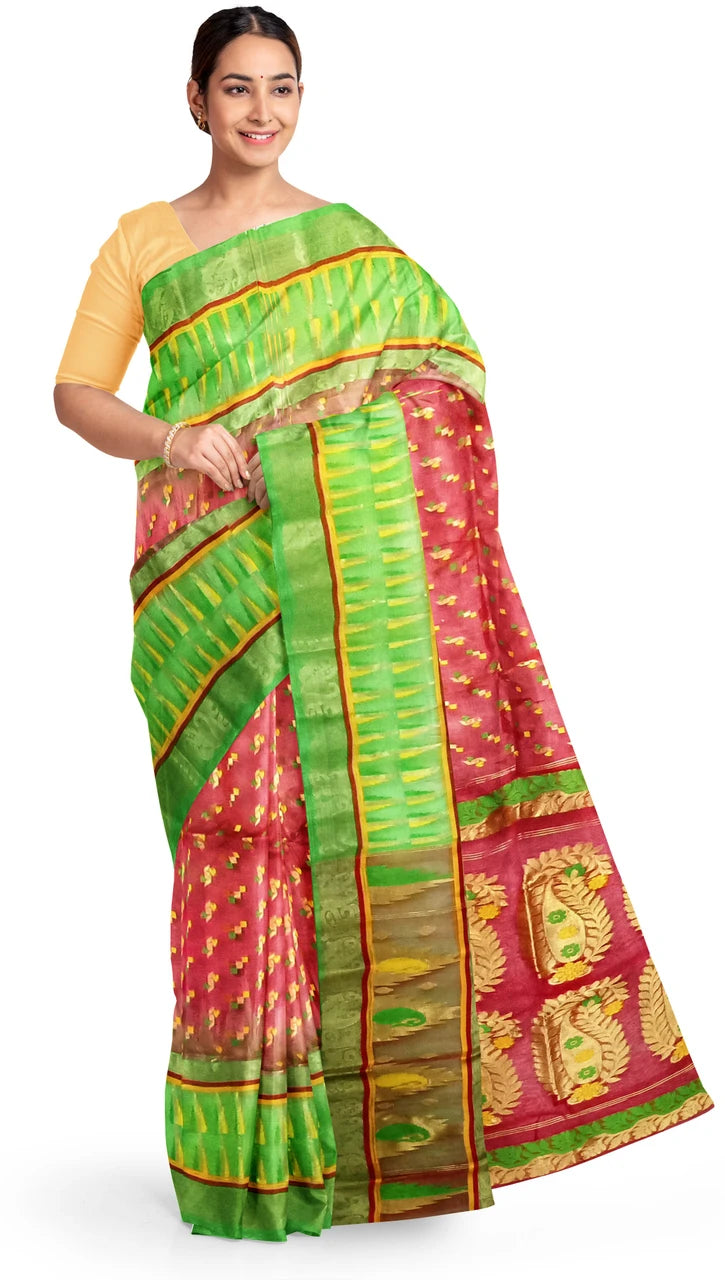 Pradip Fabrics Ethnic Women's Tant Jamdani Saree