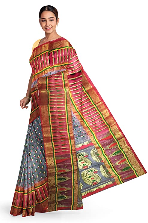 Pradip Fabrics Ethnic Women's Tant Jamdani Saree