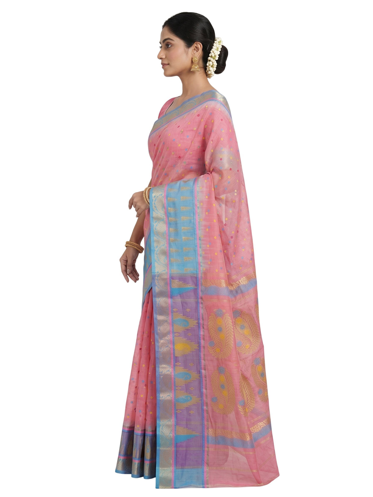 Pradip Fabrics Ethnic Women's Tant Jamdani Saree