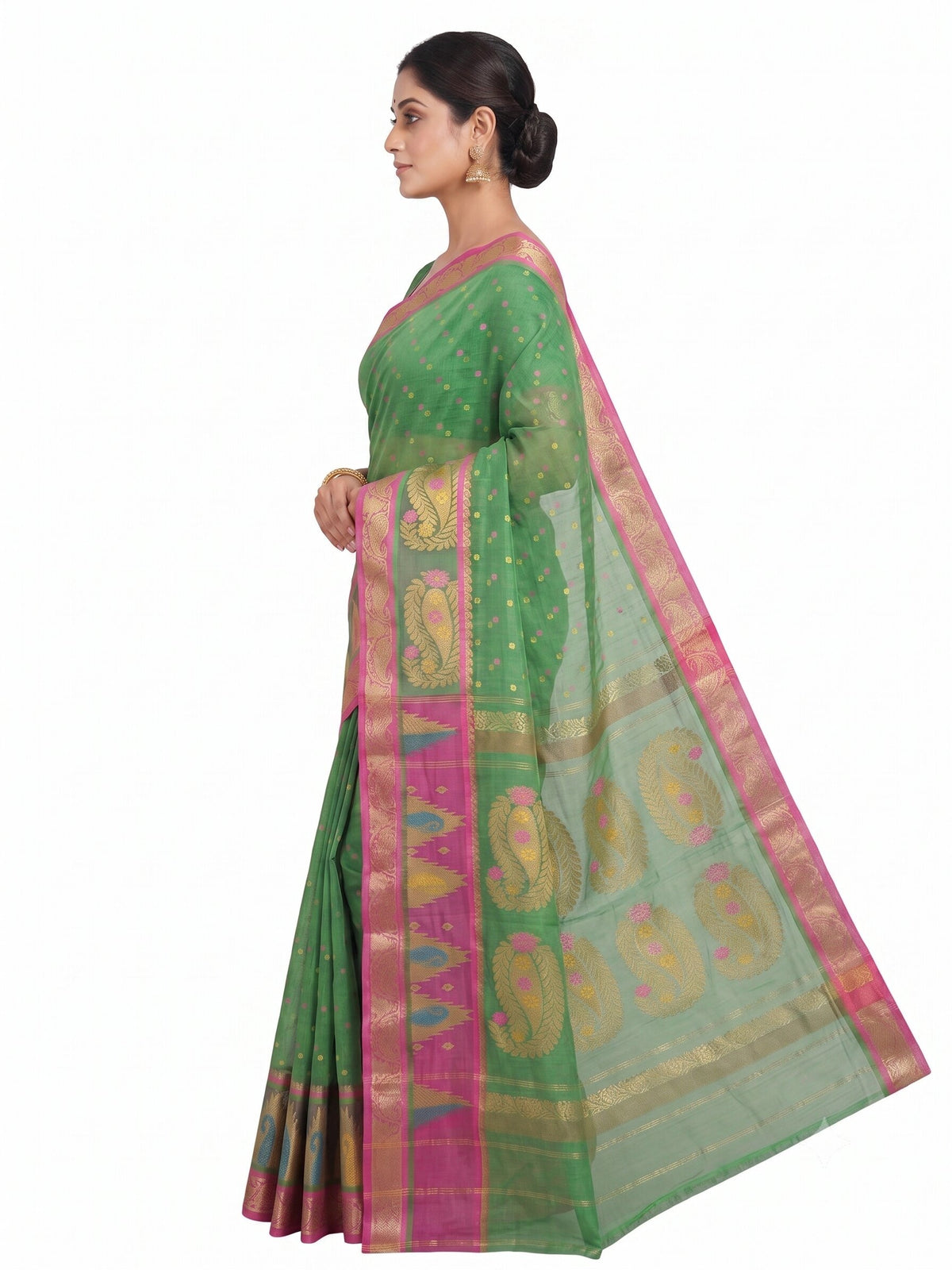 Pradip Fabrics Ethnic Women's Tant Jamdani Saree