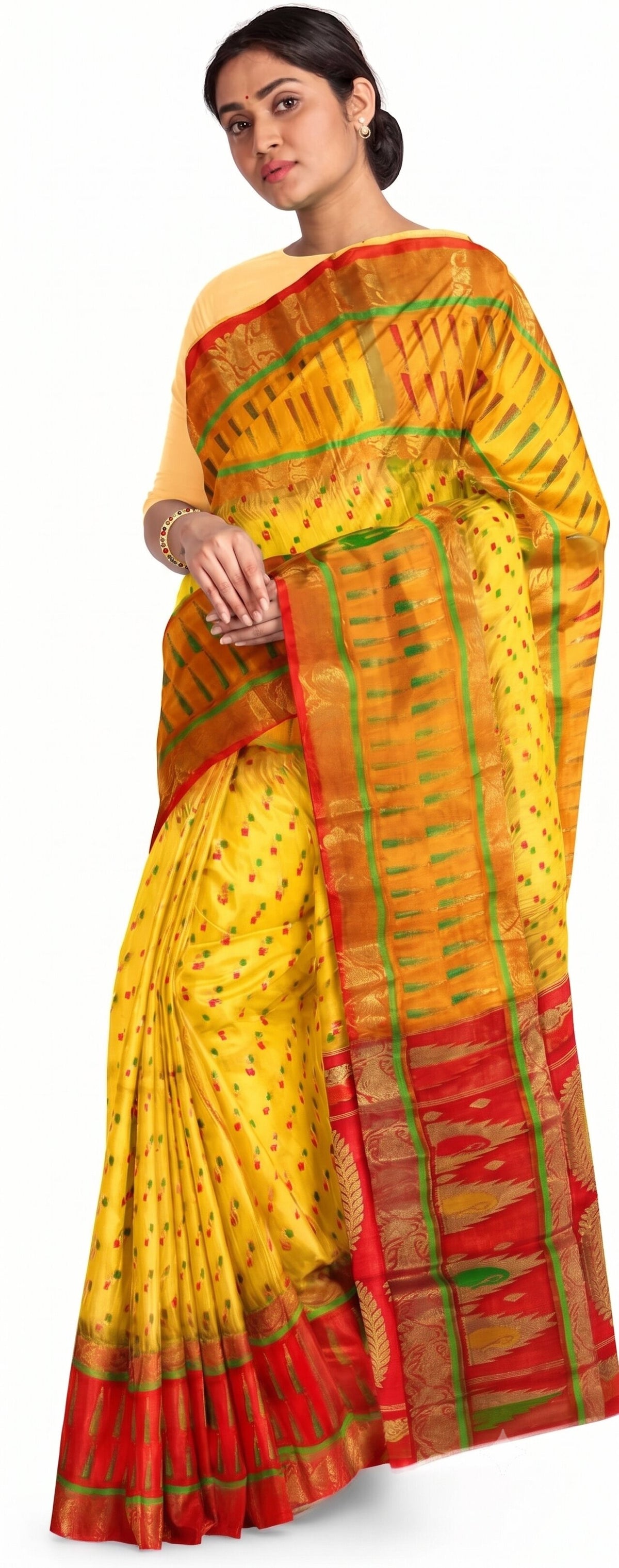 Pradip Fabrics Ethnic Women's Tant Jamdani Saree