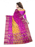 Pradip Fabrics Women's Traditional Woven Jamdani Silk Blend Saree
