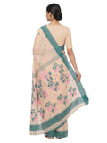 Pradip Fabrics Handloom Jamdani Cotton Saree with Floral Motifs