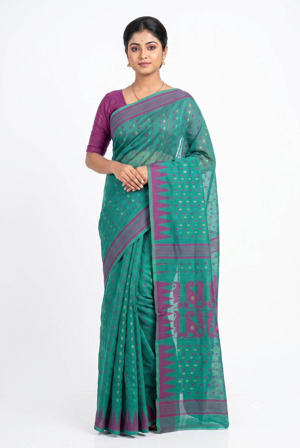 Pradip Fabrics Ethnic Women's Tant Jamdani Saree