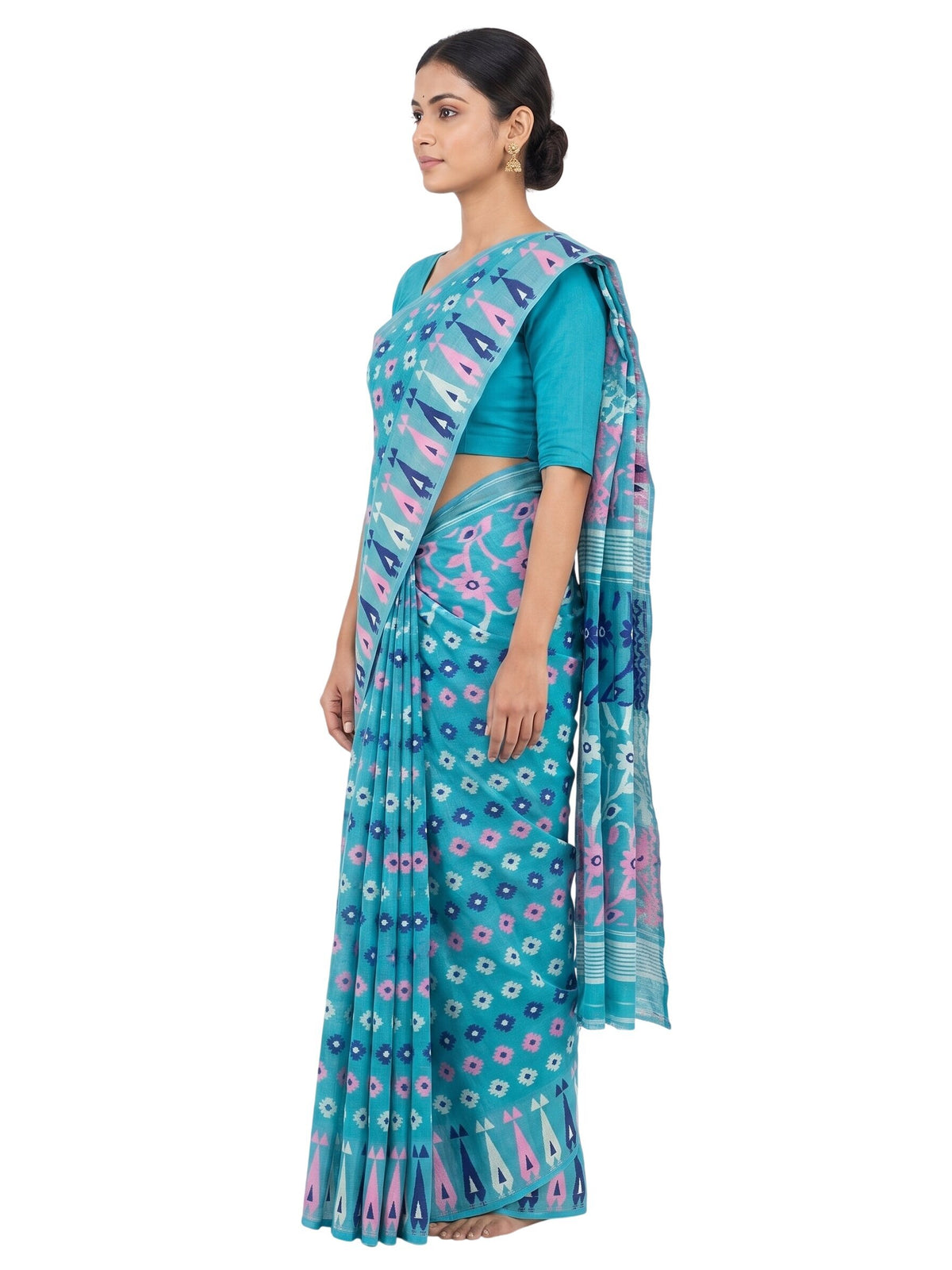 Pradip Fabrics Ethnic Women's All Over Tant Jamdani Saree 