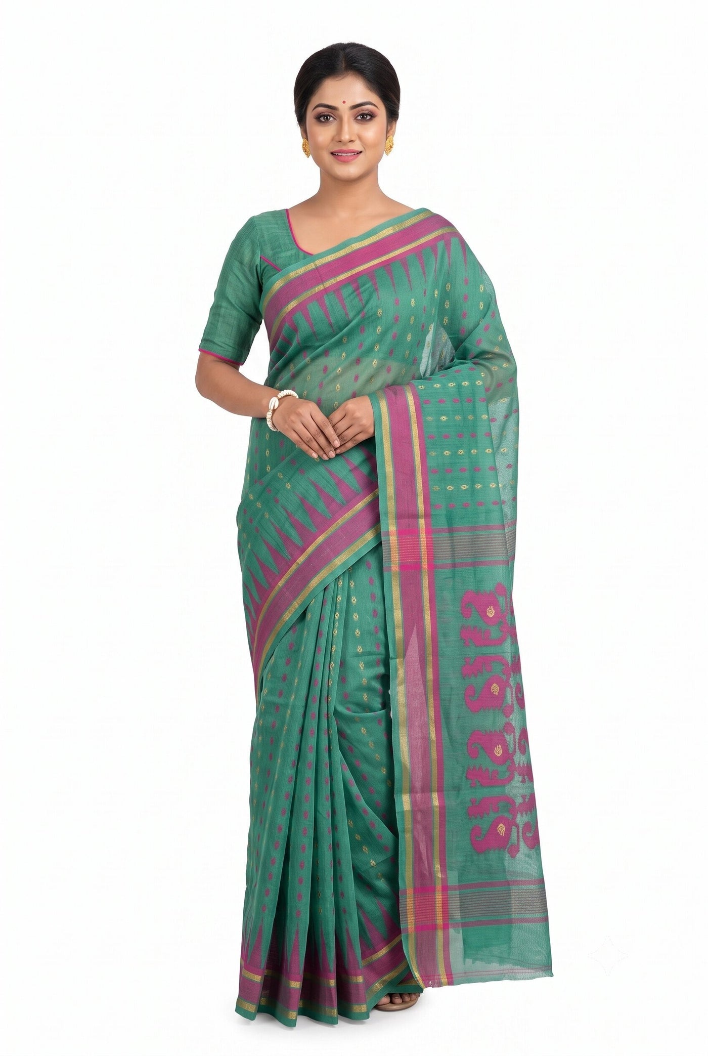 Pradip Fabrics Ethnic Women's Tant Jamdani Saree