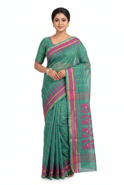 Pradip Fabrics Ethnic Women's Tant Jamdani Saree