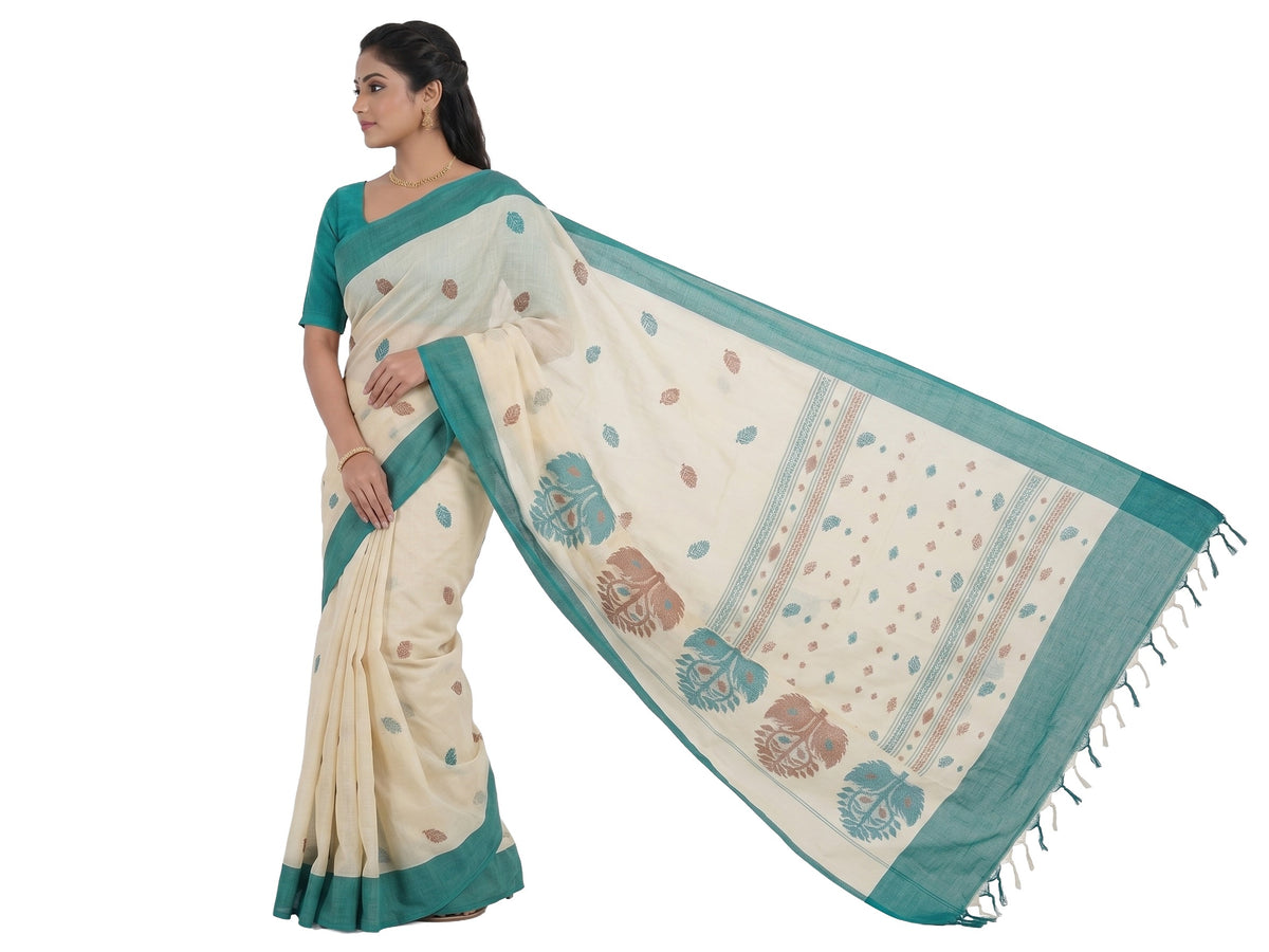 Pradip Fabrics Woven Tant Pure Cotton Saree 