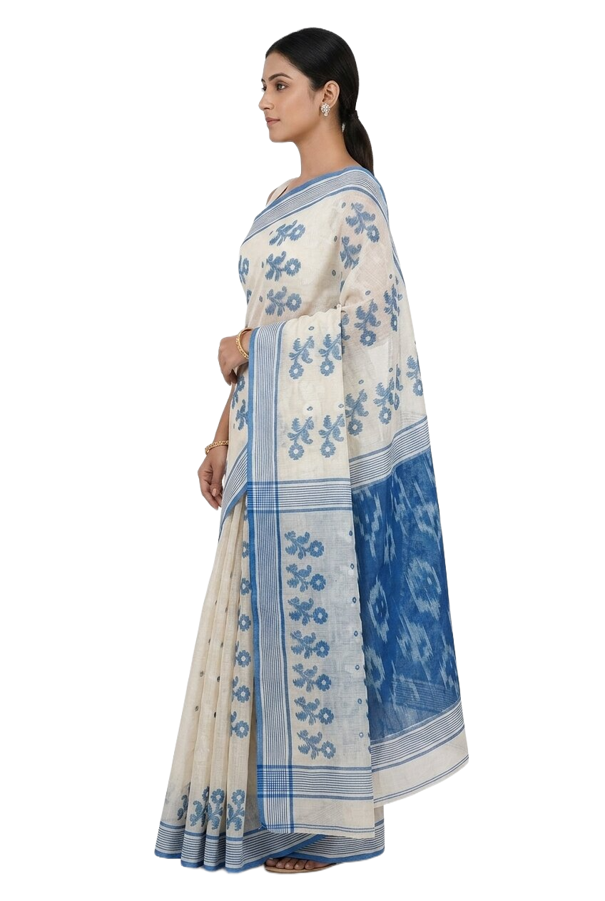 Pradip Fabrics Ethnic Women's Tant Jamdani Saree