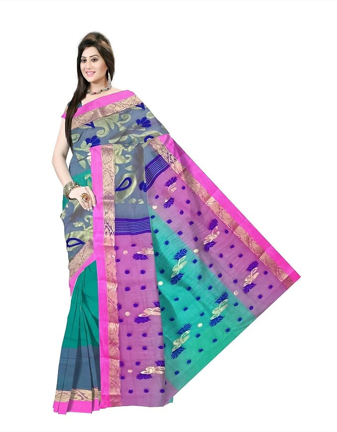 Pradip Fabrics Woven Tant Silk Blend Saree