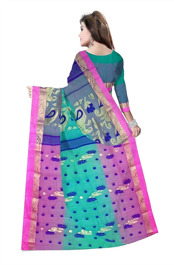 Pradip Fabrics Woven Tant Silk Blend Saree