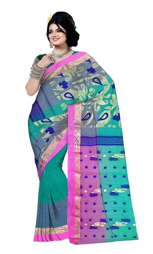 Pradip Fabrics Woven Tant Silk Blend Saree