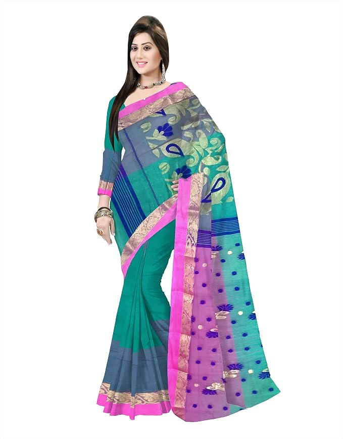 Pradip Fabrics Woven Tant Silk Blend Saree