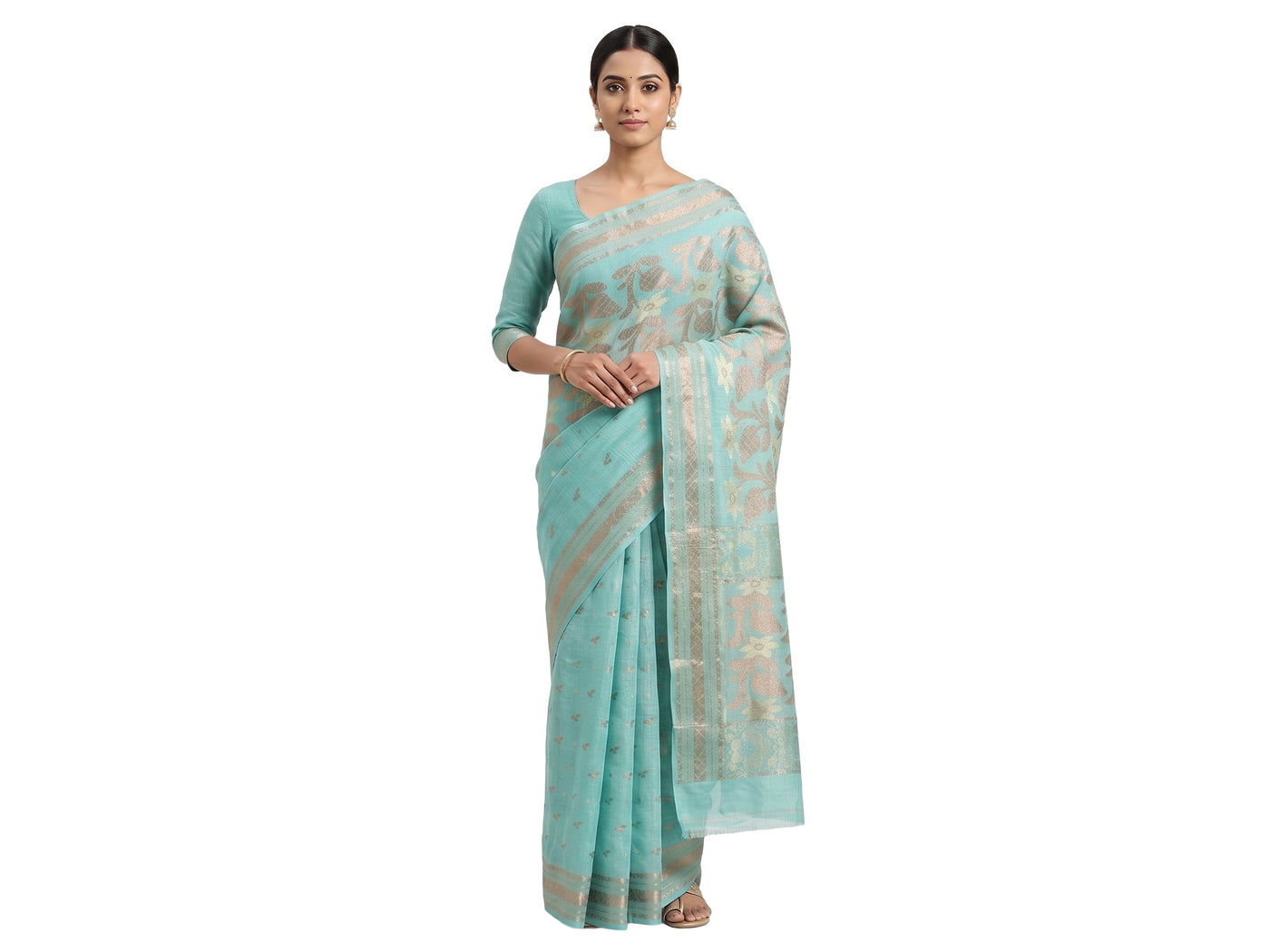 Pradip Fabrics Woven Tant Pure Cotton Saree