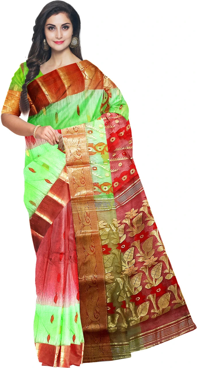 Pradip Fabrics Handloom Tant Baluchuri Saree for Women