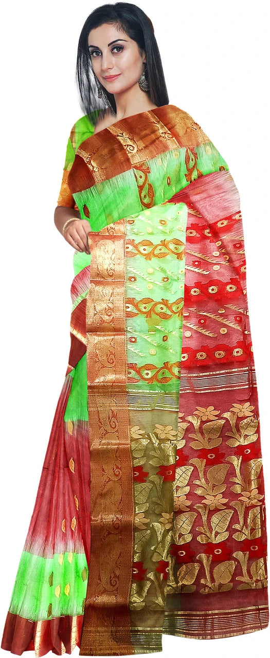 Pradip Fabrics Handloom Tant Baluchuri Saree for Women