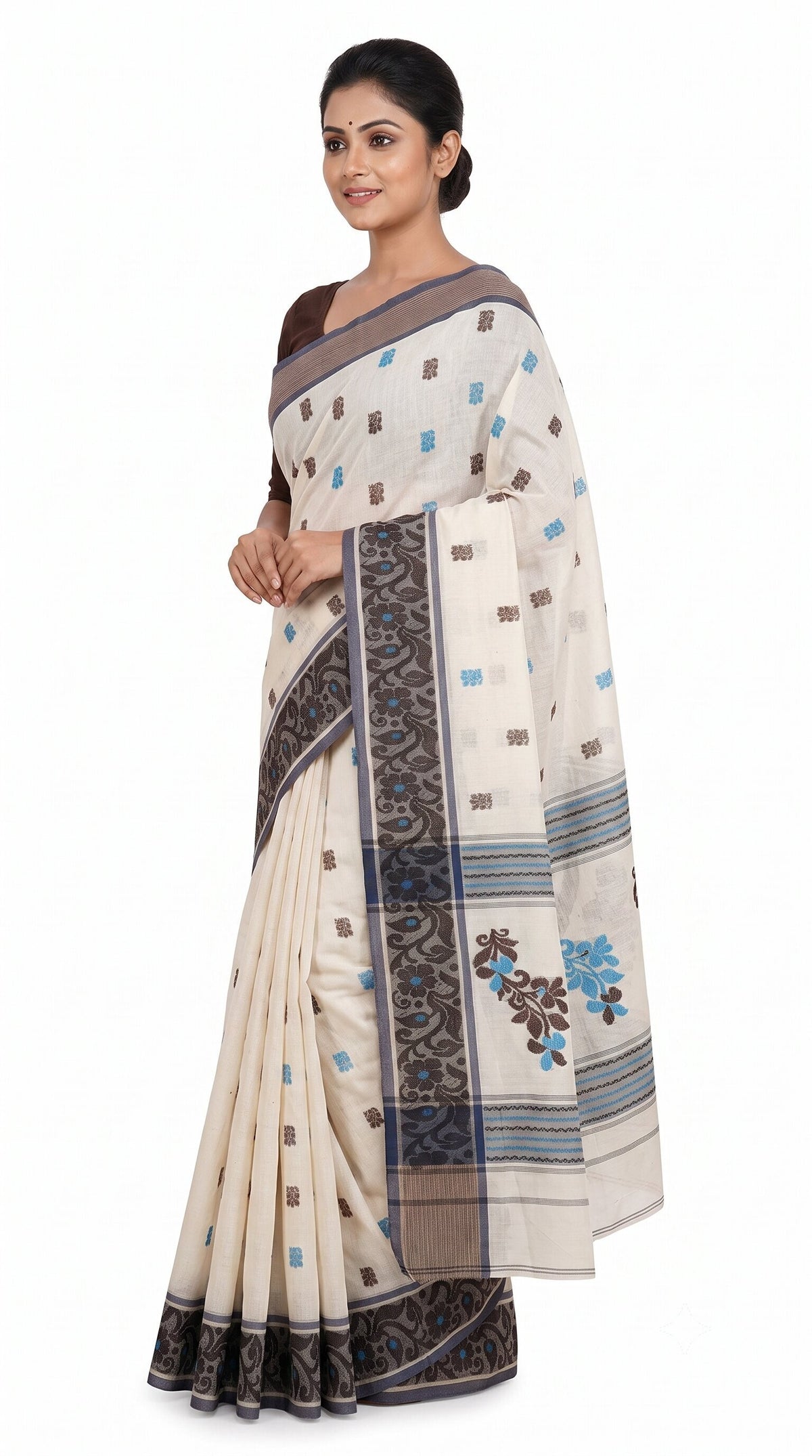 Pradip Fabrics Woven Tant Pure Cotton Saree