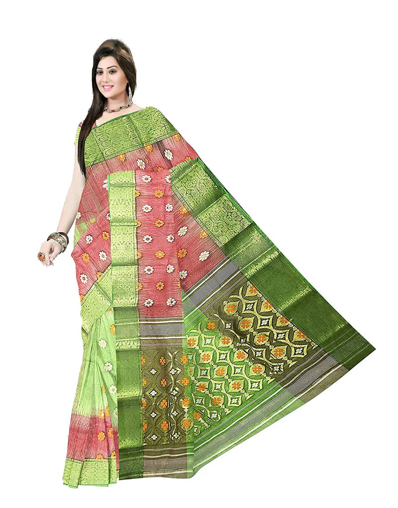 Pradip Fabrics Woven Tant Silk Blend Saree