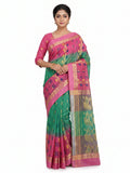 Pradip Fabrics Woven Tant Silk Blend Saree