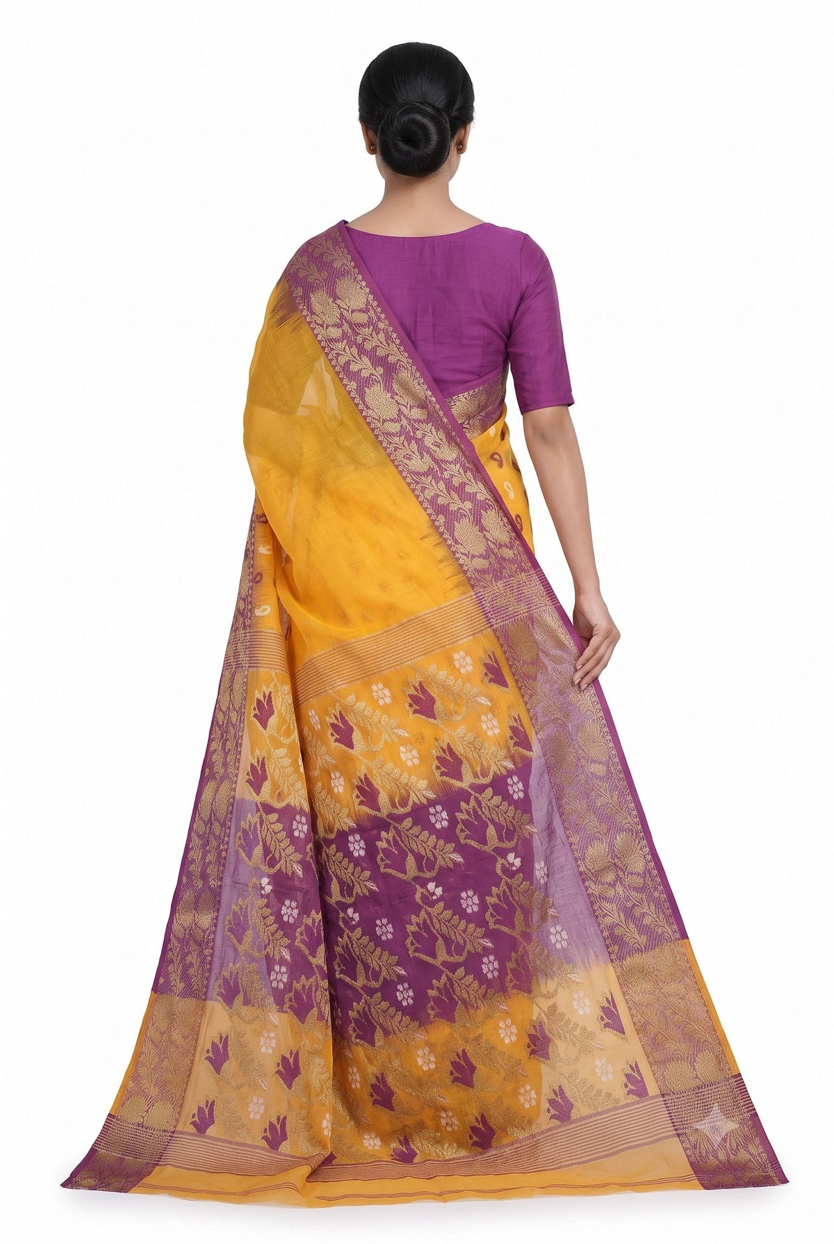 Pradip Fabrics Woven Tant Silk Blend Saree