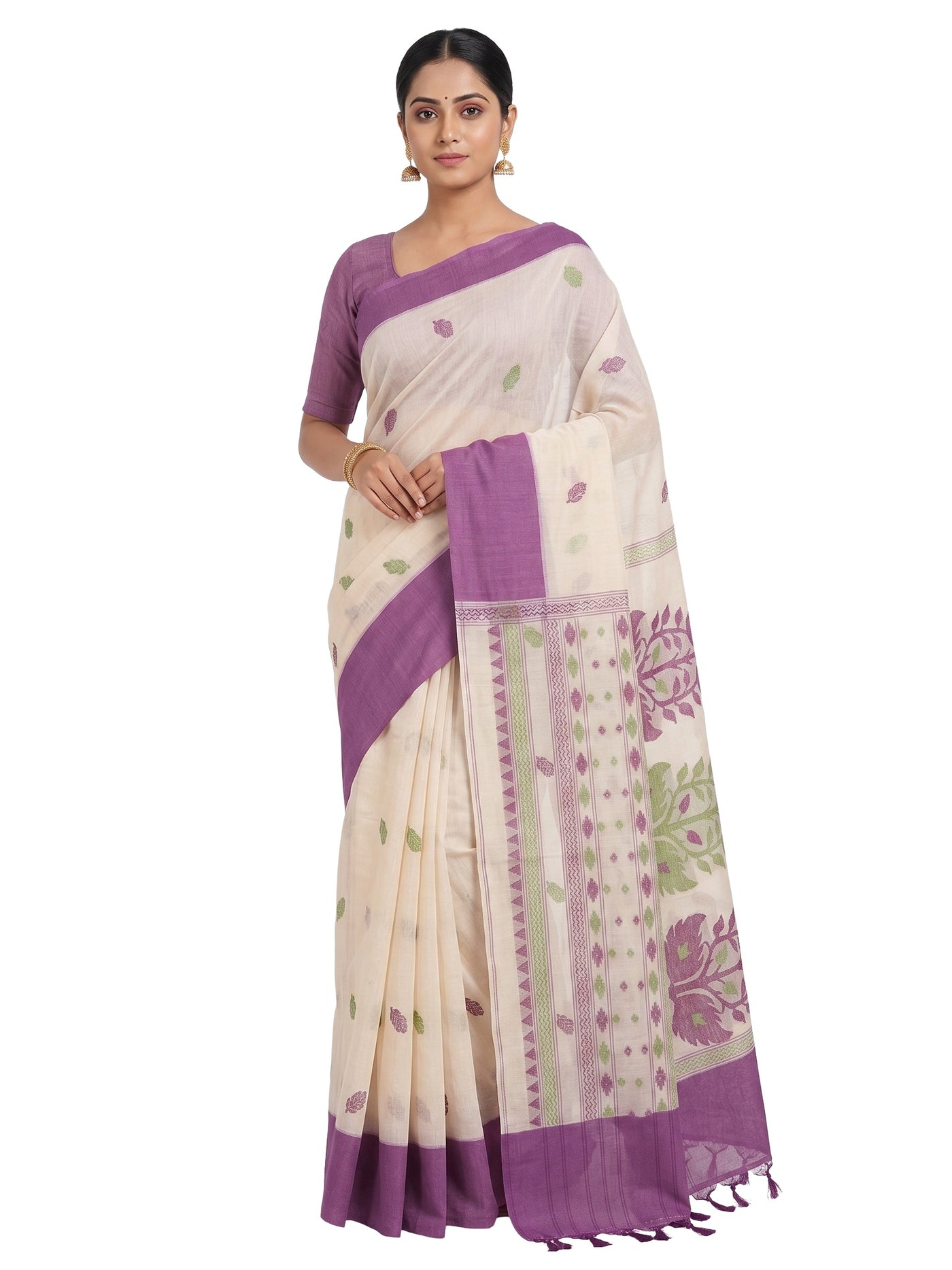 Pradip Fabrics Woven Tant Pure Cotton Saree