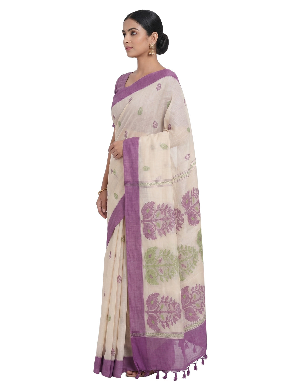 Pradip Fabrics Woven Tant Pure Cotton Saree