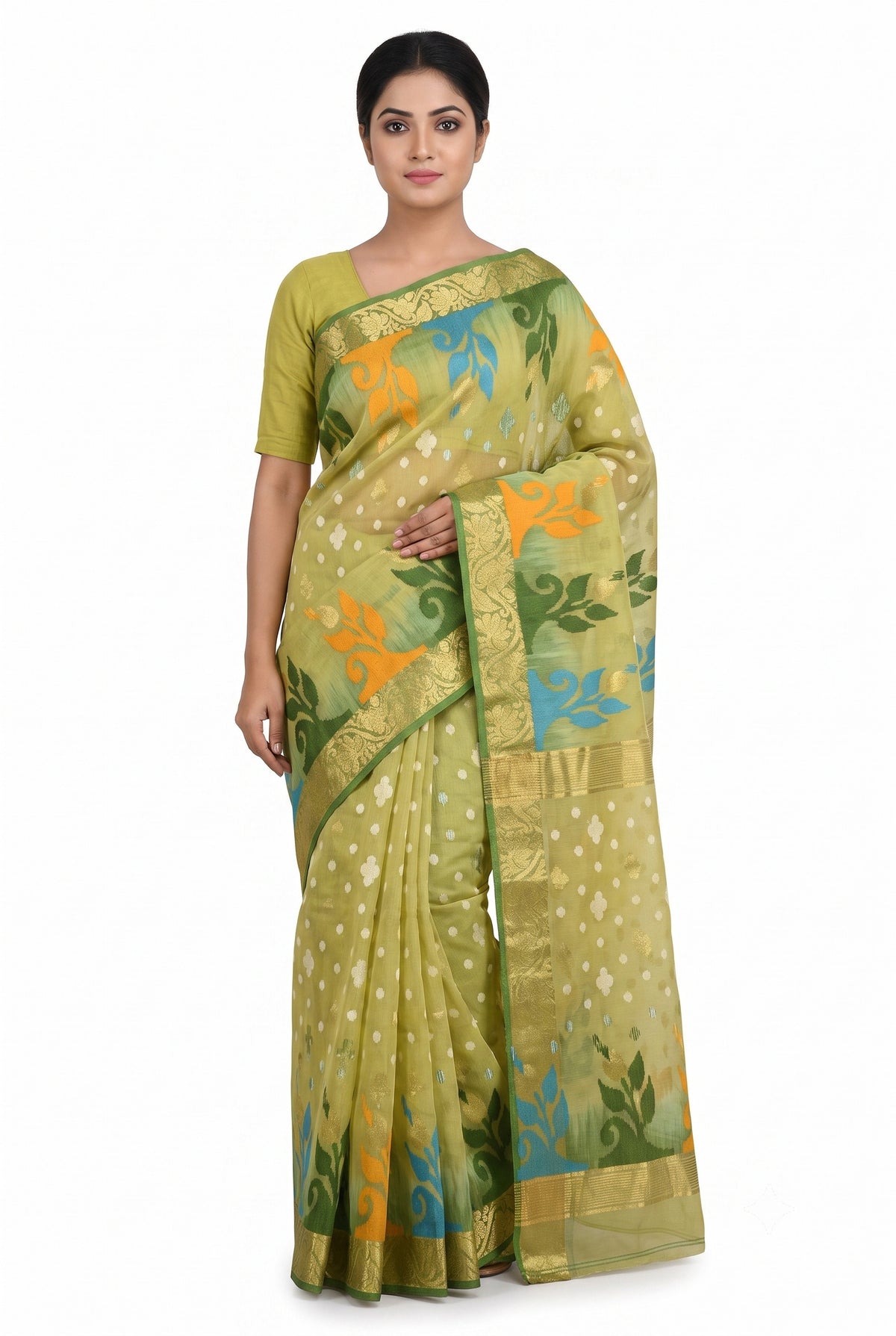 Pradip Fabrics Ethnic Women's Tant Silk Baluchuri Saree