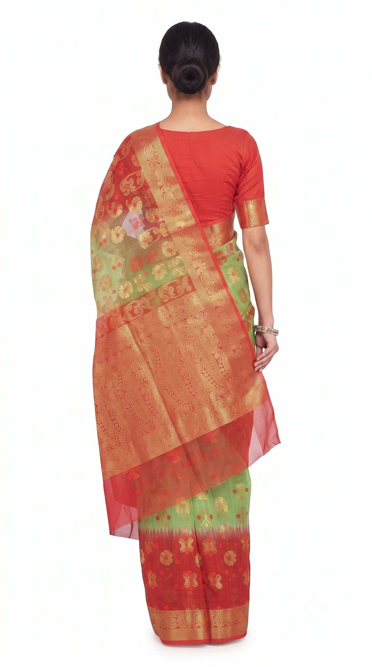 Pradip Fabrics Self Design Tant Silk Blend Saree