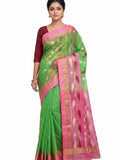 Pradip Fabrics Self Design Jamdani Silk Blend Saree 